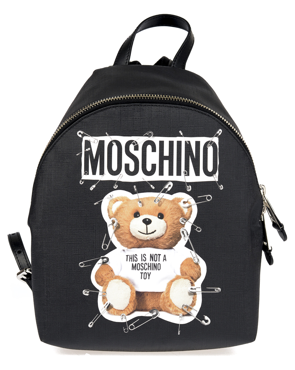 Zaino Moschino Bag SAFETY PIN TEDDY MADE IN ITALY Donna Nero 7A76338210 1555