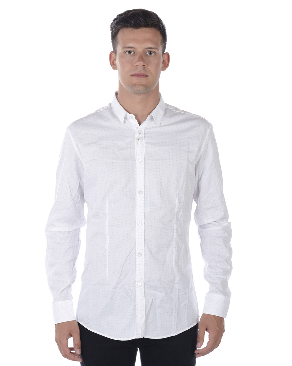 Camicia Daniele Alessandrini Shirt Cotone Uomo Bianco C1657R12003707 2