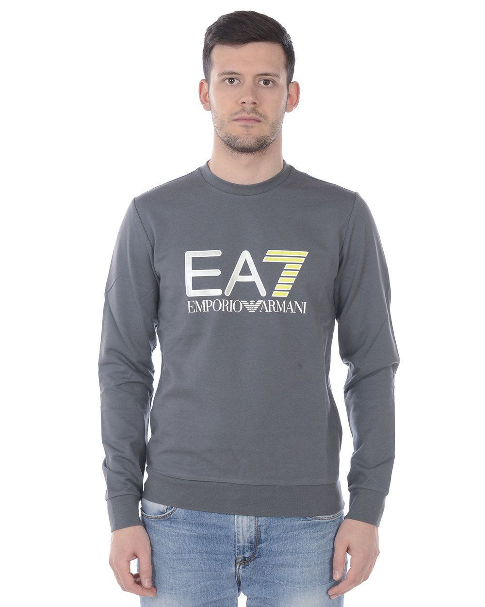 Felpa Emporio Armani Ea7 Sweatshirt Hoodie Uomo Grigio 3HPM22 PJ05Z 1977 Tg. M