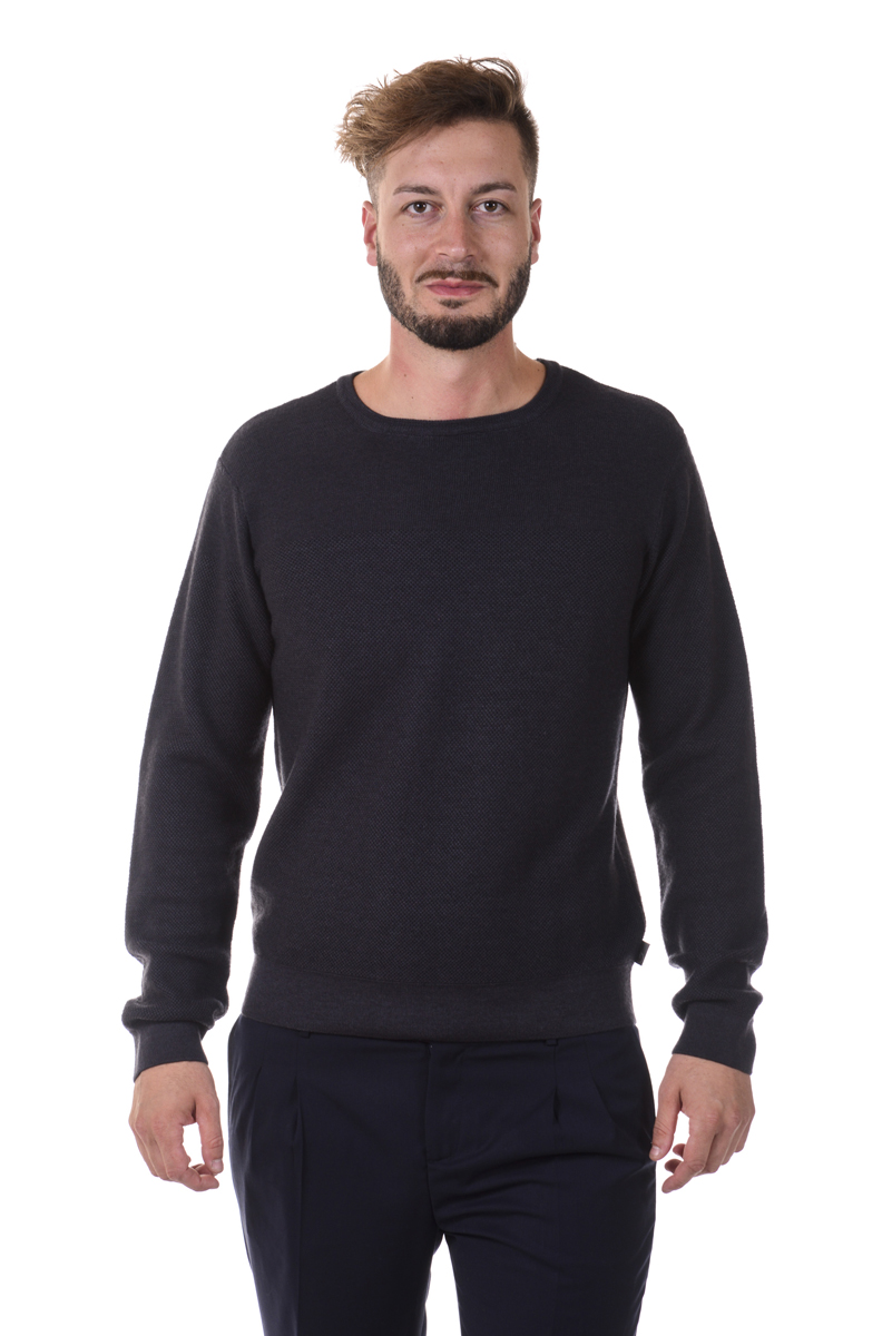 Armani Collezioni Sweater Pullover Wool Man Blue SCM43MSC39M 530 Sz.L MAKE OFFER