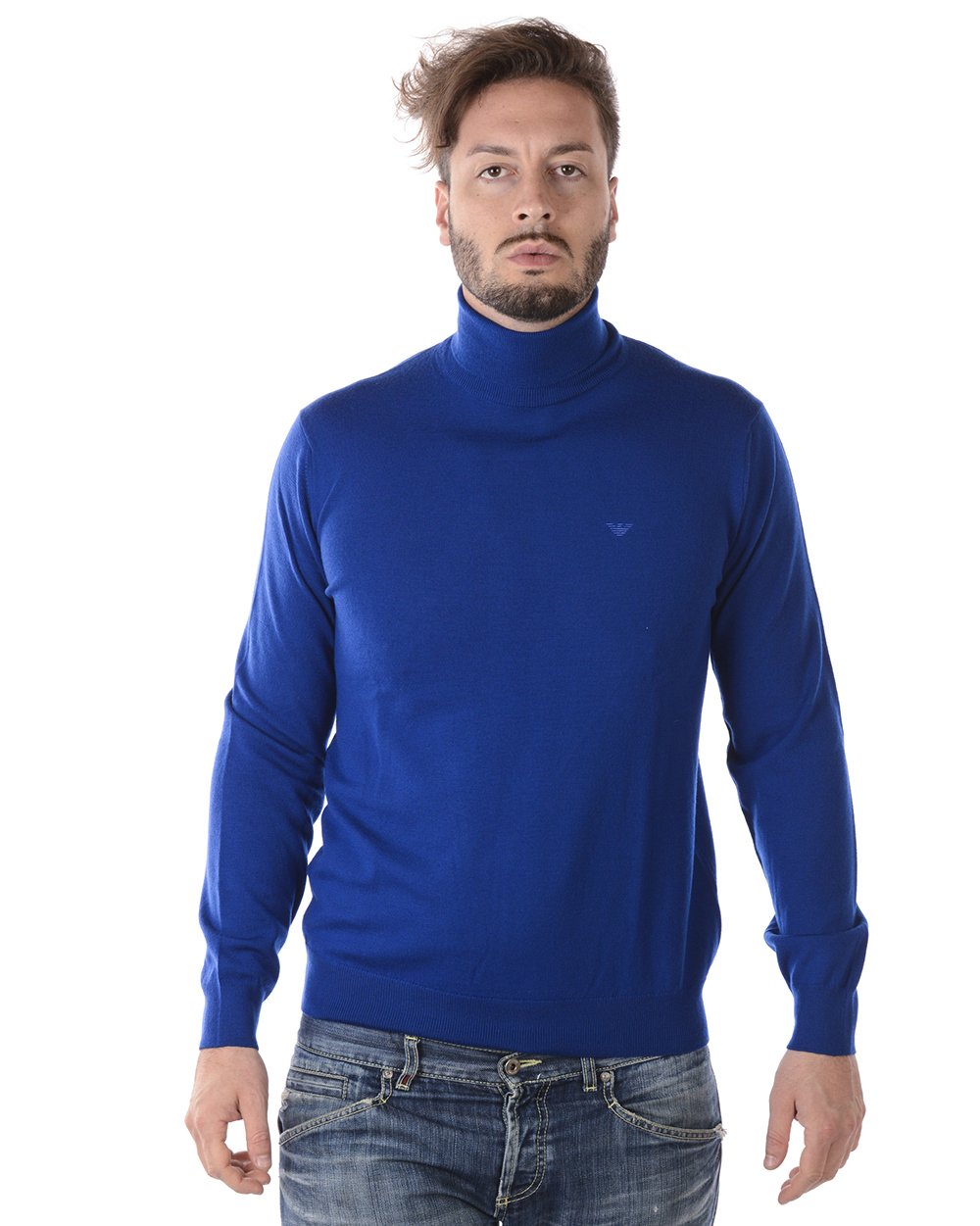 Maglia Maglione Emporio Armani Sweater Pullover Lana Uomo Blu 8N1MYZ1M4CZ 959
