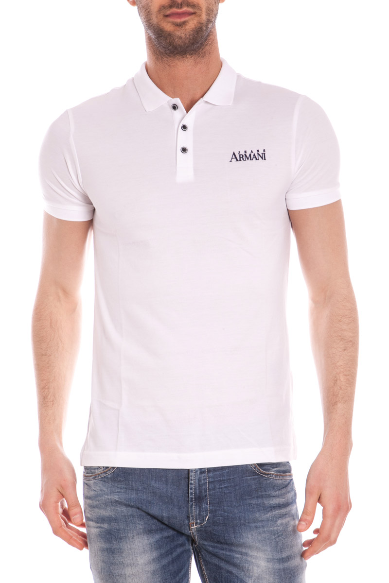 Polo Armani Jeans Polo Shirt Cotone Uomo Bianco C6M1AQK 10