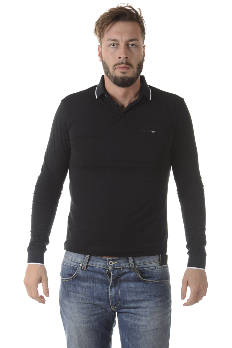 Emporio Armani EA7 Polo Shirt Cotton Man Black 6YPF62PJ03Z 1200 Sz.M MAKE OFFER