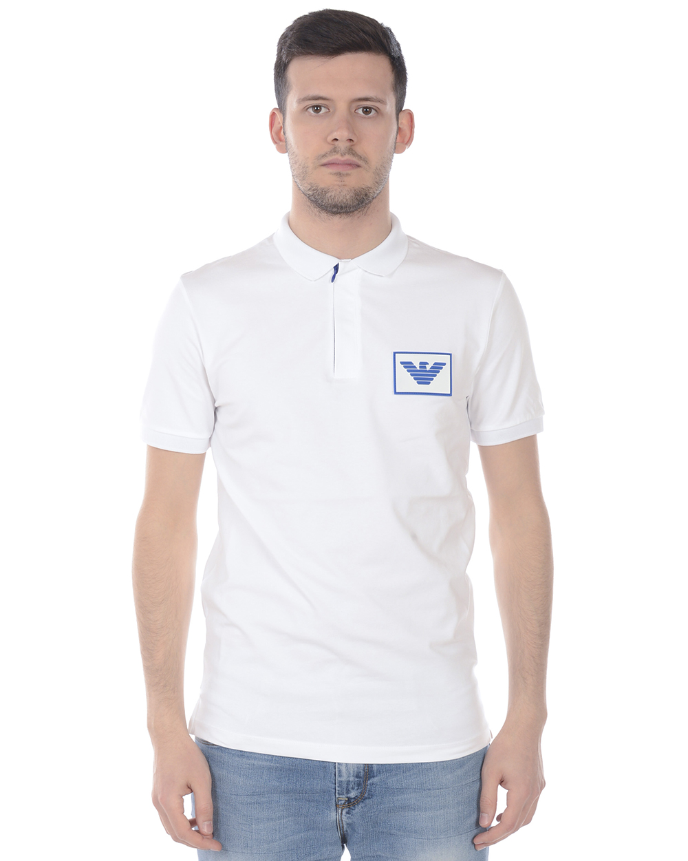 Emporio Armani Polo Shirt Cotton Man White 3H1F90 1J37Z 100 Sz. S MAKE OFFER