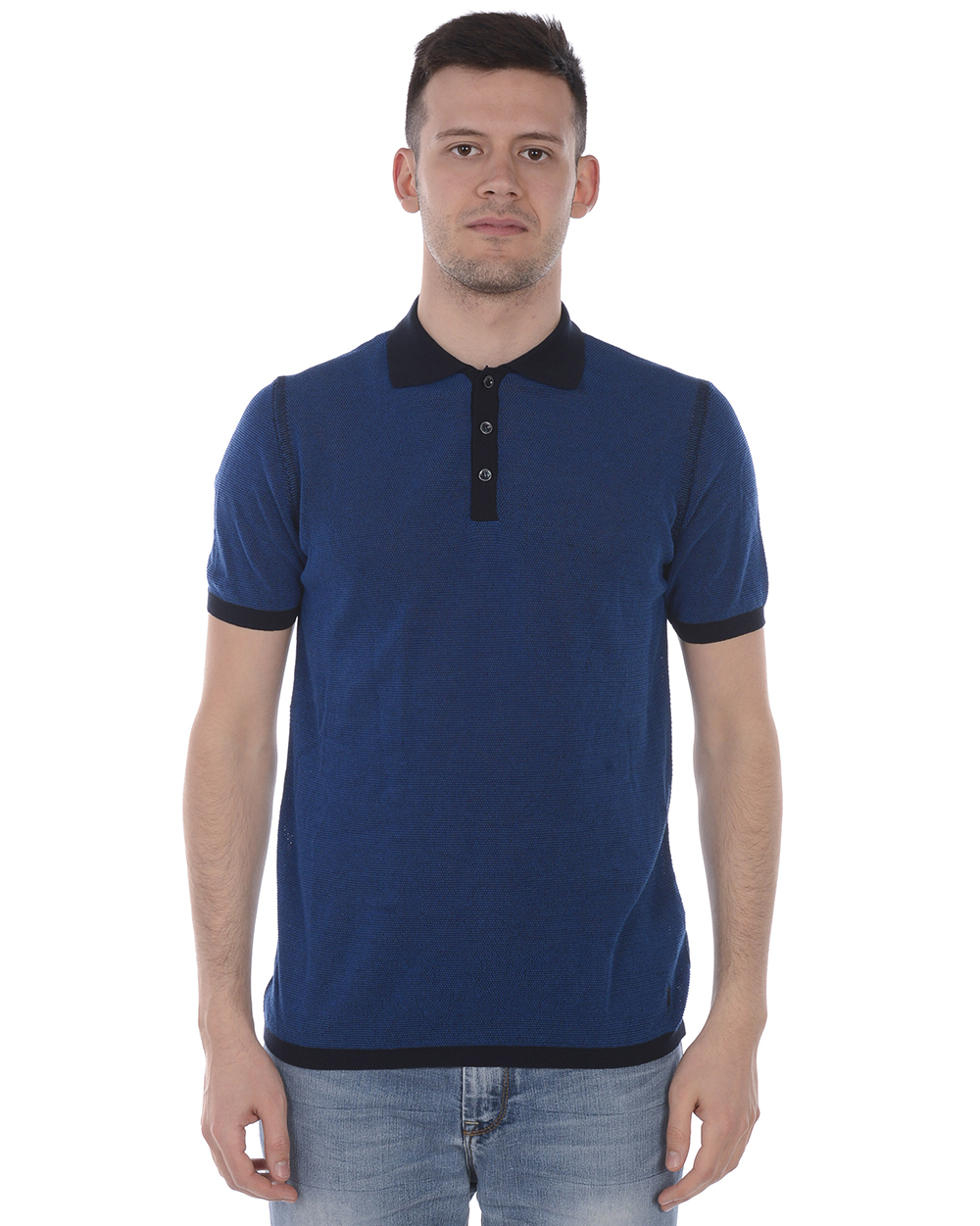 Polo Trussardi Jeans T-shirt Cotone MADE IN ITALY Uomo Blu 52M002150F000328 U270