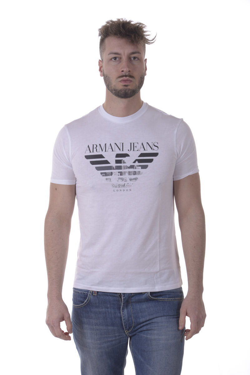 Armani Jeans AJ T Shirt Sweatshirt Man White 3Y6T356JPFZ 1100 Sz L MAKE OFFER