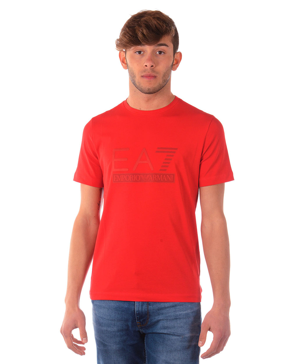 T shirt Maglietta Emporio Armani EA7 Sweatshirt Uomo Rosso 3ZPT42PJ18Z 1451