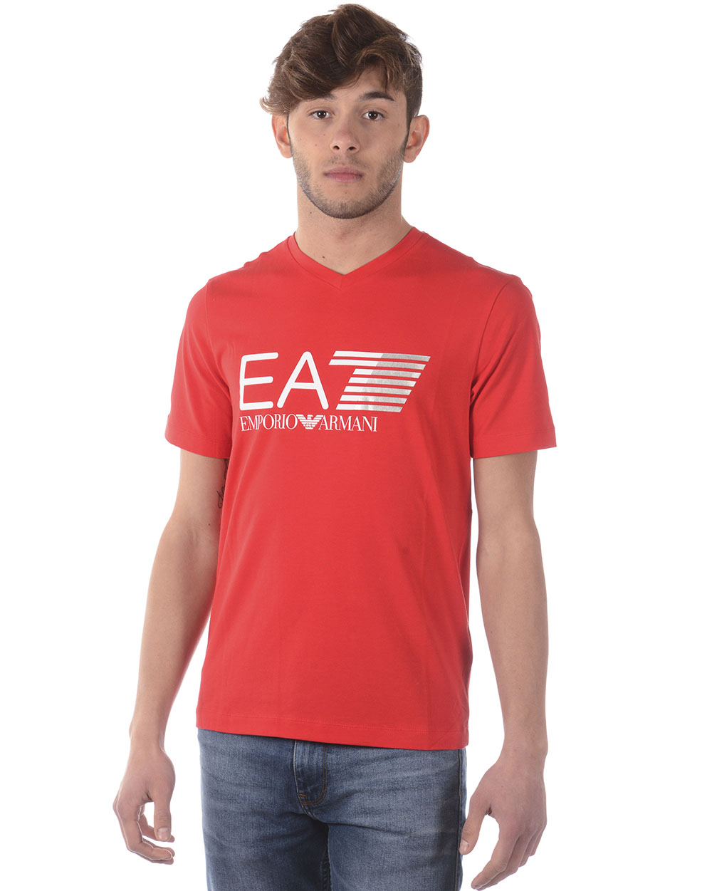 T shirt Maglietta Emporio Armani EA7 Sweatshirt Uomo Rosso 3ZPT63PJ03Z 1451