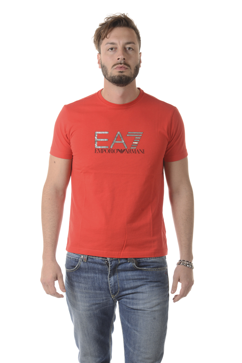 T shirt Maglietta Emporio Armani EA7 Sweatshirt Uomo Rosso 6YPT56PJ30Z 1541