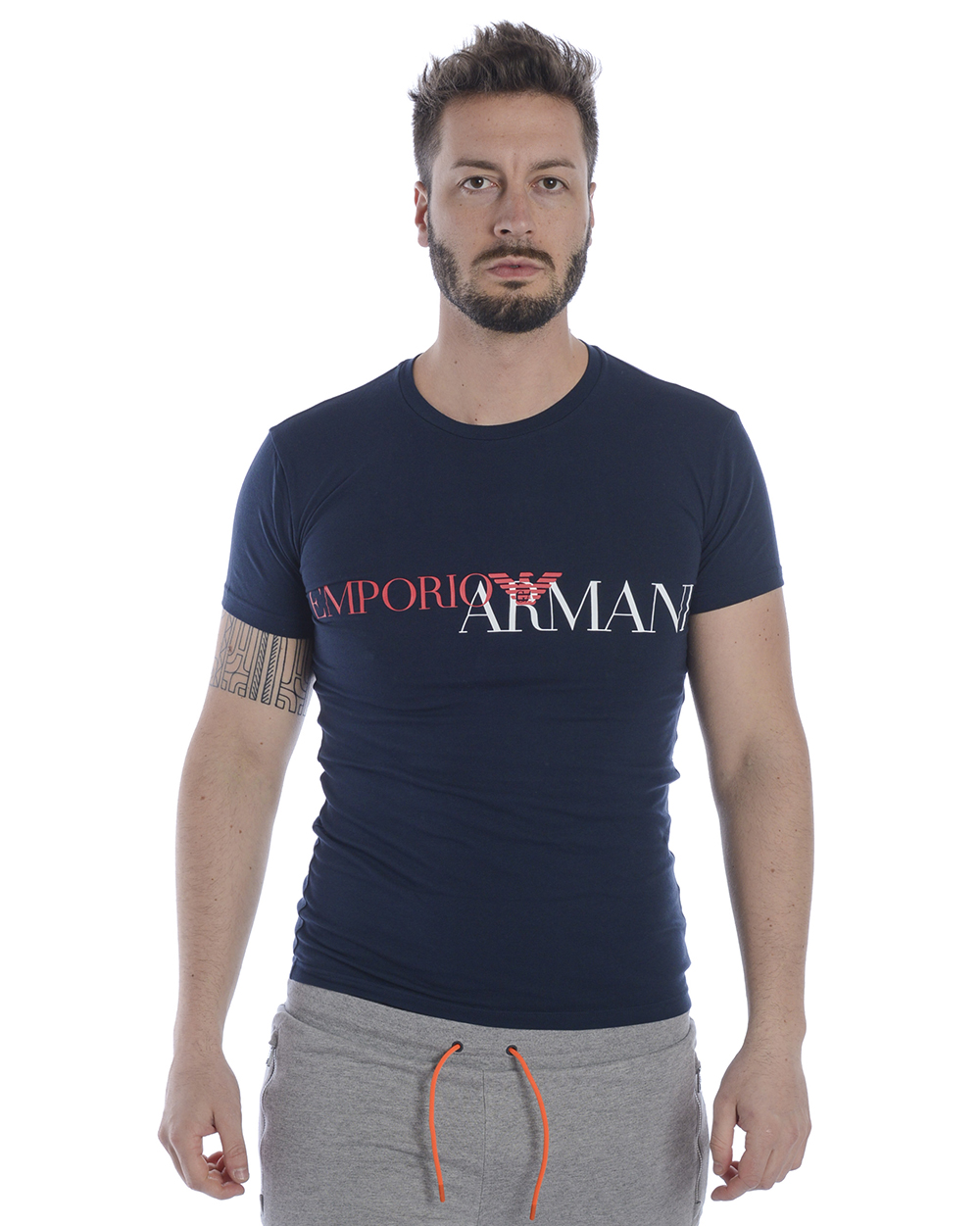 Emporio Armani T Shirt Sweatshirt Man Blue 111035 9P516 135 Sz XL MAKE OFFER