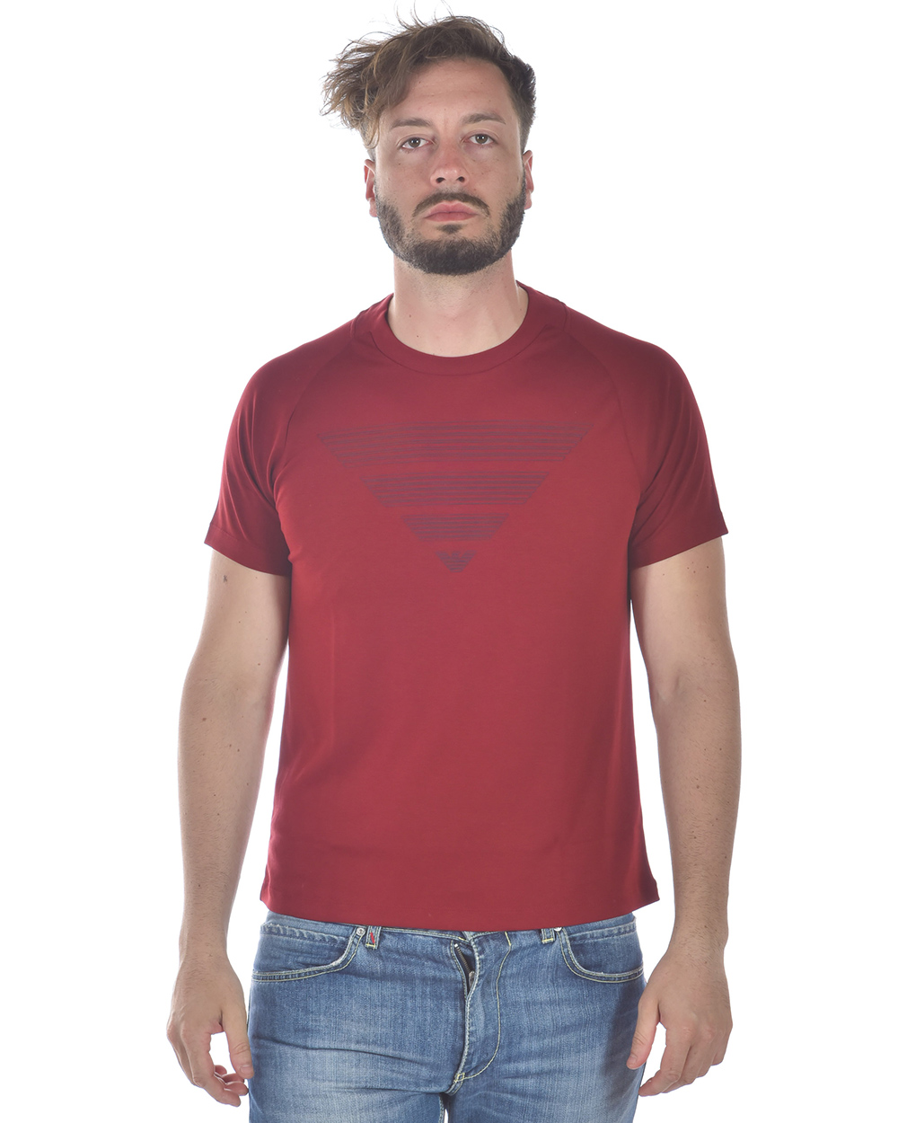 T shirt Maglietta Emporio Armani Sweatshirt Cotone Uomo Rosso 3Z1T711JPRZ 340