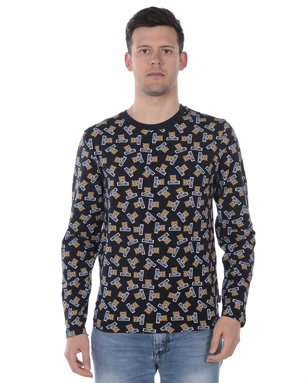 T shirt Maglietta Moschino Underwear Sweatshirt Cotone Uomo Nero A1912 8126 1555