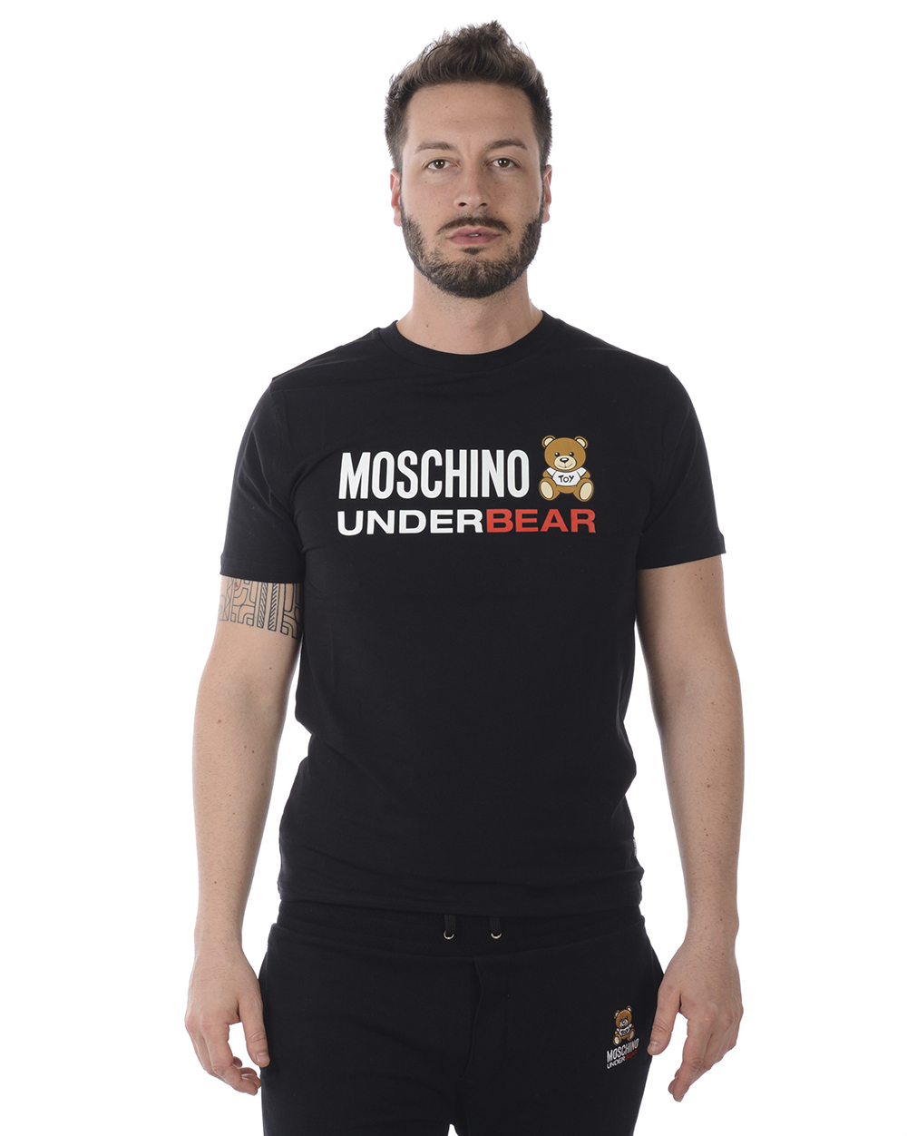 T shirt Moschino Underwear Sweatshirt Coton Homme Noir A1920 8133 555 TL. S