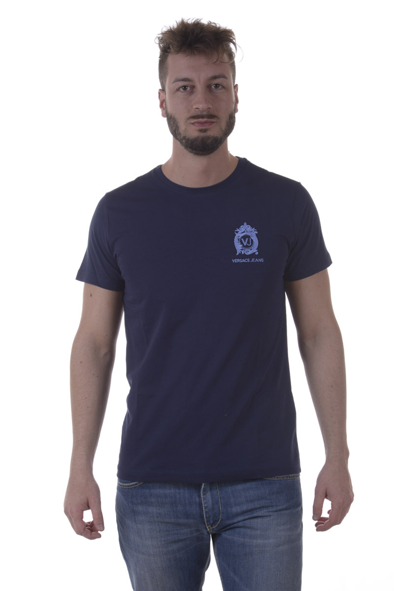 T shirt Maglietta Versace Jeans Sweatshirt REGULAR Cotone Uomo Blu B3GPA742 231