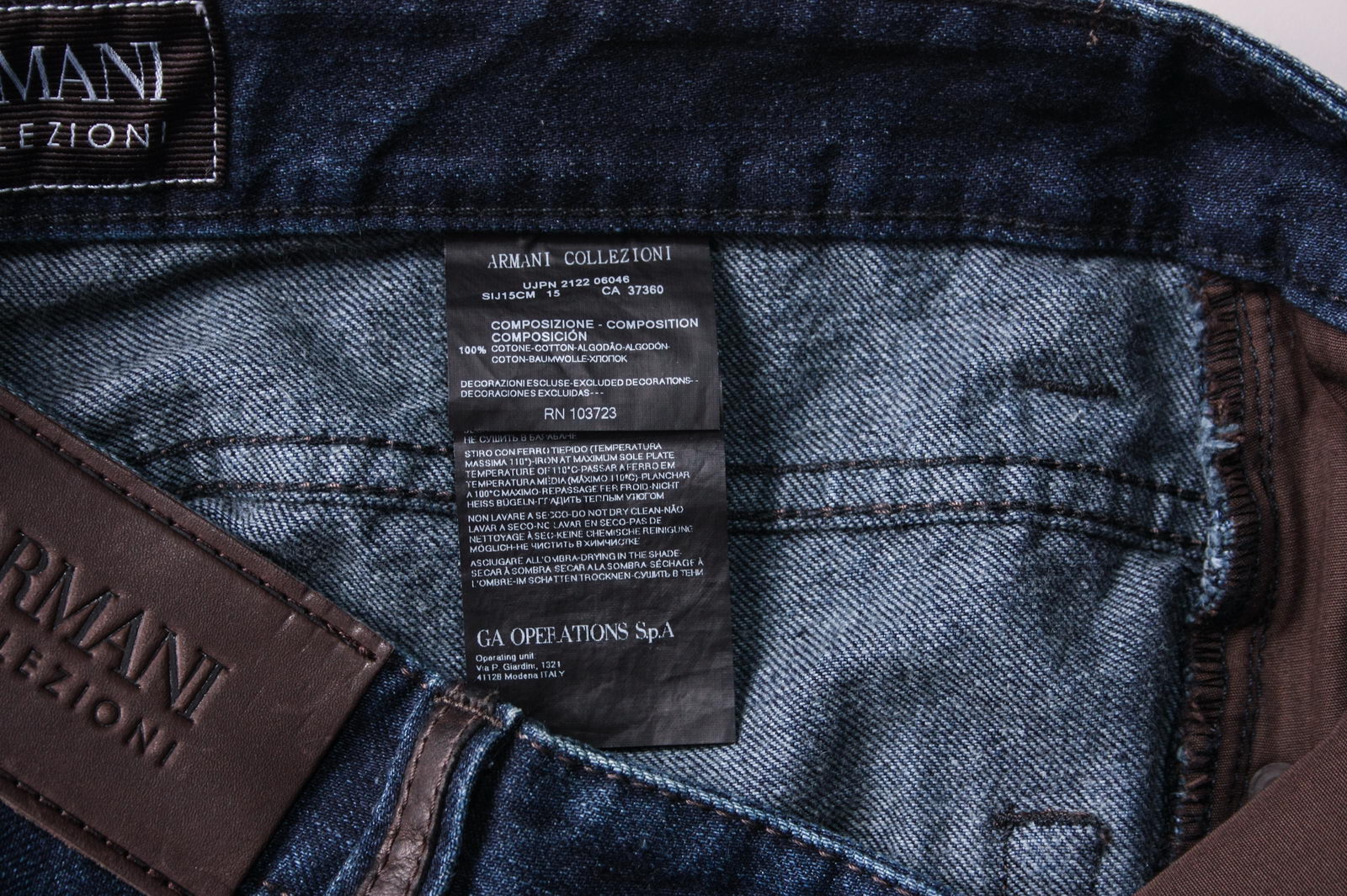 Armani Jeans AJ Jeans SLIM FIT Cotton Man Denim SIJ15CM 15 Sz.31 MAKE ...