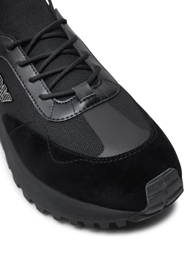 EMPORIO ARMANIブラック スエード スリッポン SNEAKERS MEN SHOES EMPORIO ARMANI USA10 UK9 EUR43
