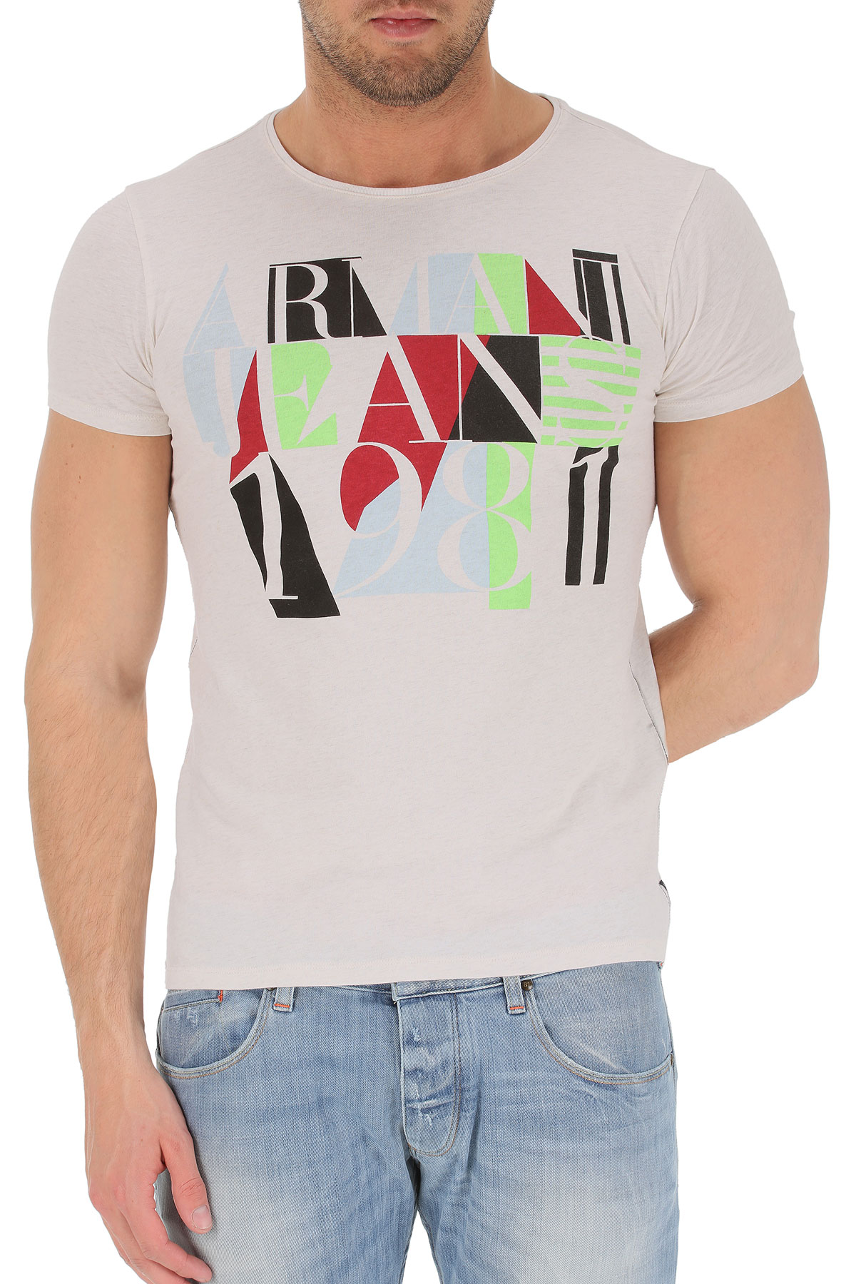 T shirt Maglietta Armani Jeans AJ Sweatshirt Cotone Uomo Bianco A6H36ZX 10