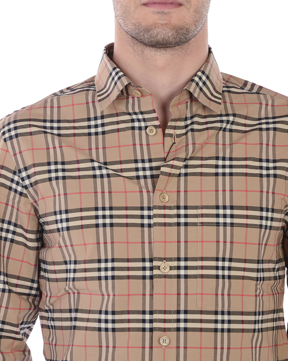 Camicia Burberry Shirt SIMPSON Uomo Beige 8020966 Tg. S | eBay
