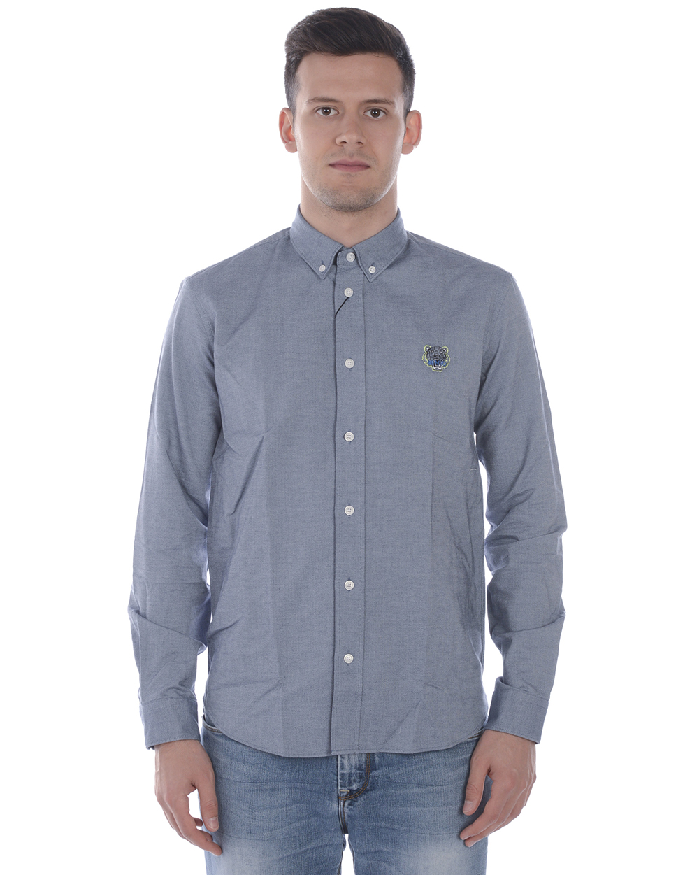 KENZO men cotton long sleeve shirt, men shirt, tight button