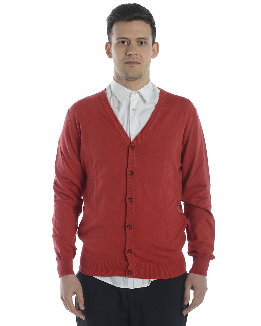 cardigan rosso uomo