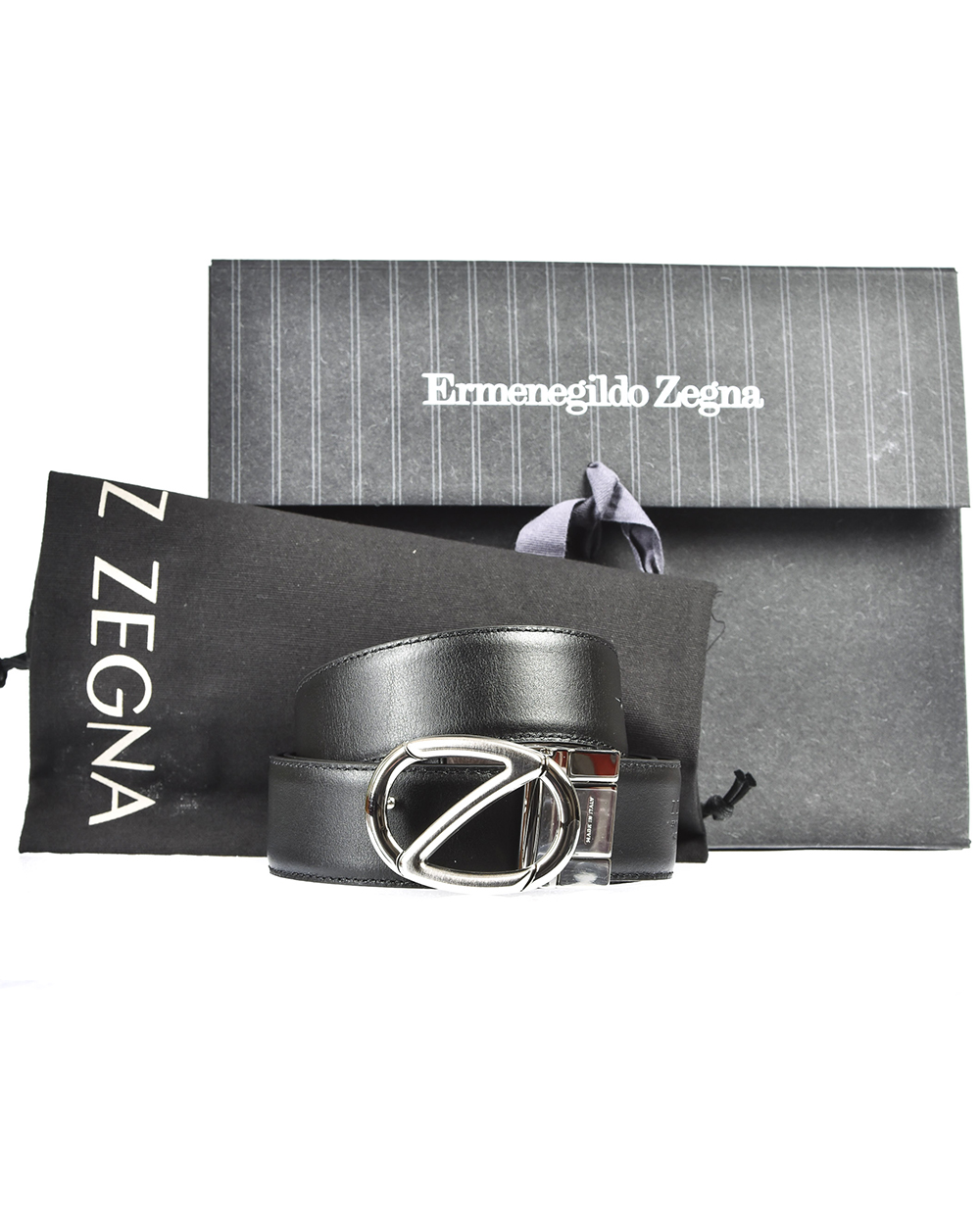 Zegna Belt DOUBLE FACE Leather ITALY Man Black ZPJ45F408B