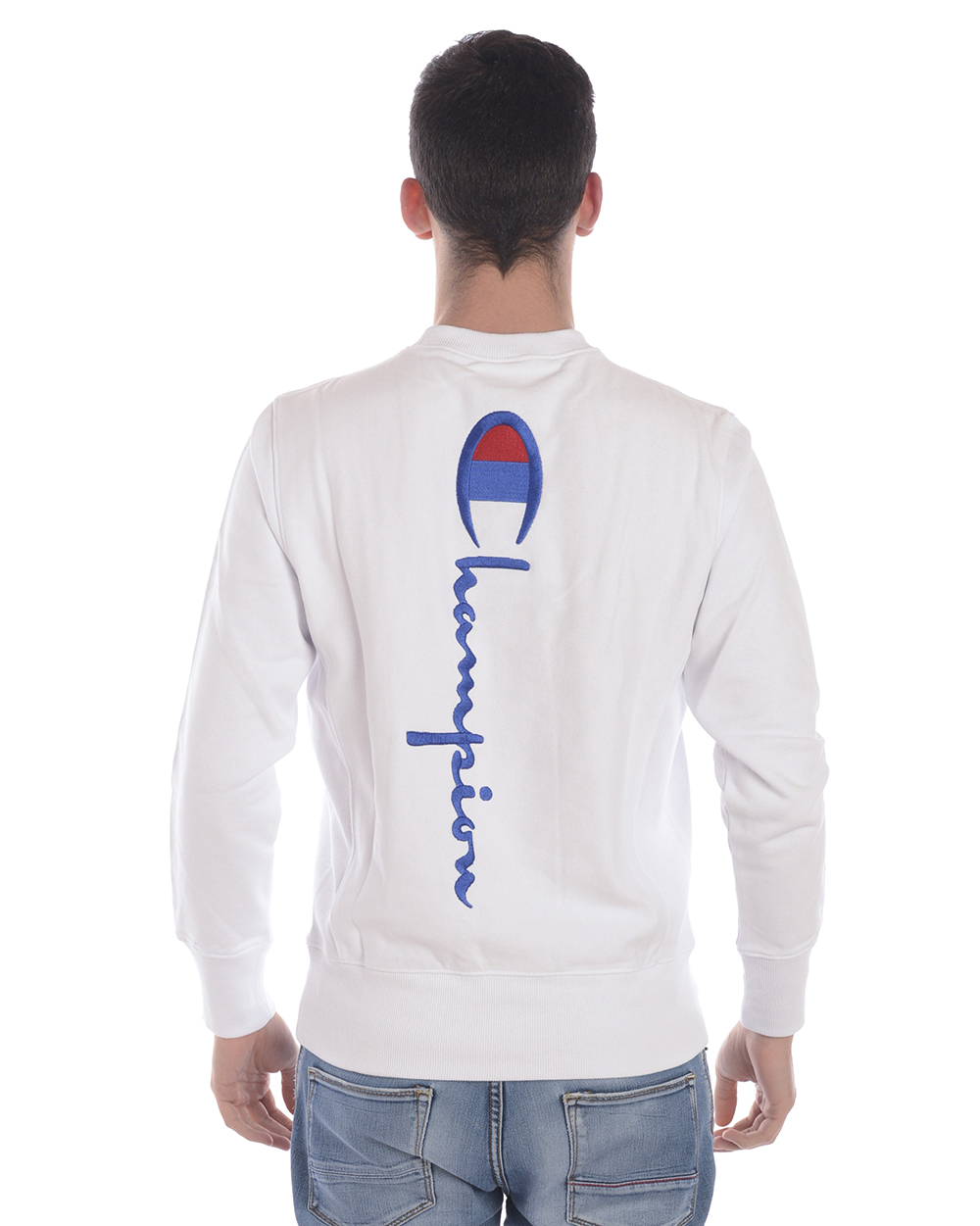 SWEATSHIRT HOODIE CHAMPION MEN Tg. L 214032 WW001 WHITE | eBay