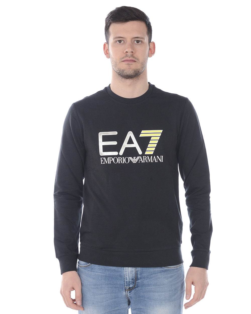 パーカー・フーディ EMPORIO ARMANI EMBROIDERED SWEATSHIRT Emporio Armani Ea7 Sweatshirt Hoodie Man Black 3HPM22 PJ05Z