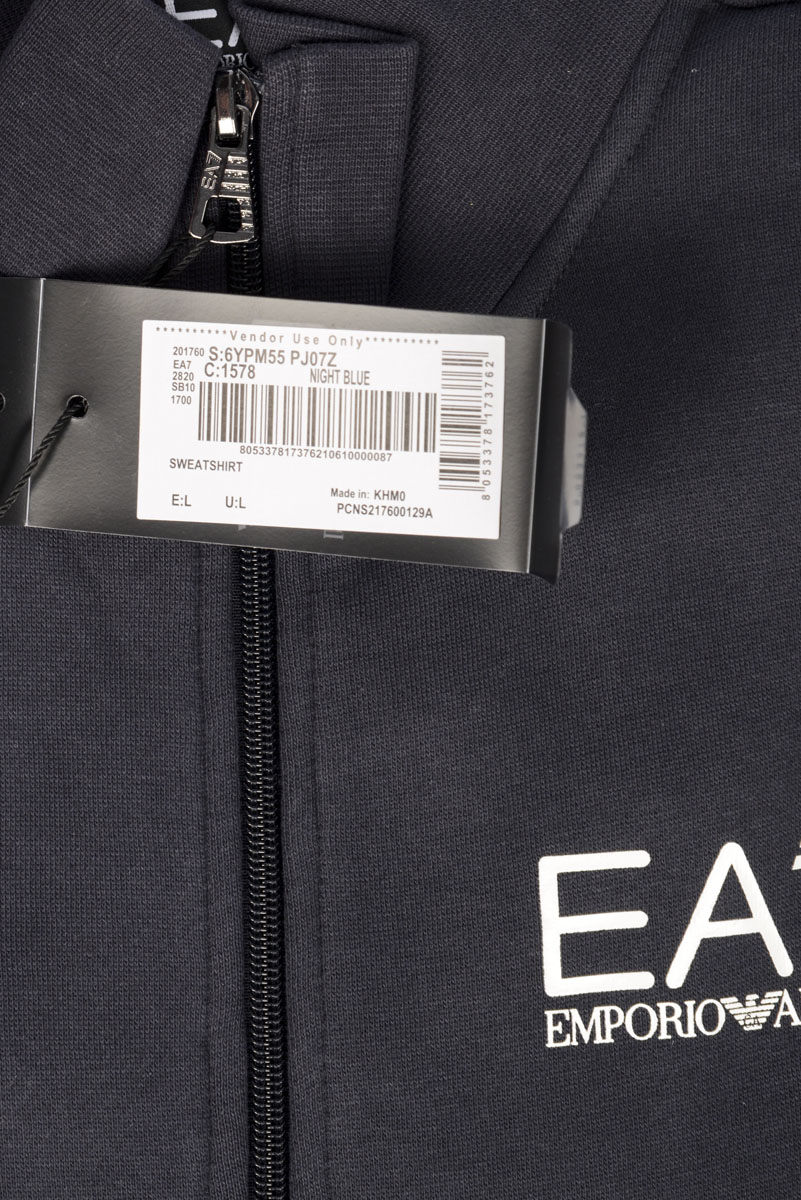 Emporio Armani EA7 Sweatshirt Hoodie Man Blues 6YPM55PJ07Z 1578 Sz