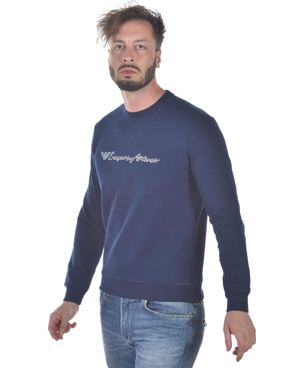 シャツ EMPORIO ARMANI Men Long Tops 8N1CG11JUVZ0920 BLUE Emporio Armani 8N1C09 Blue / Clear - Fast delivery | Spartoo