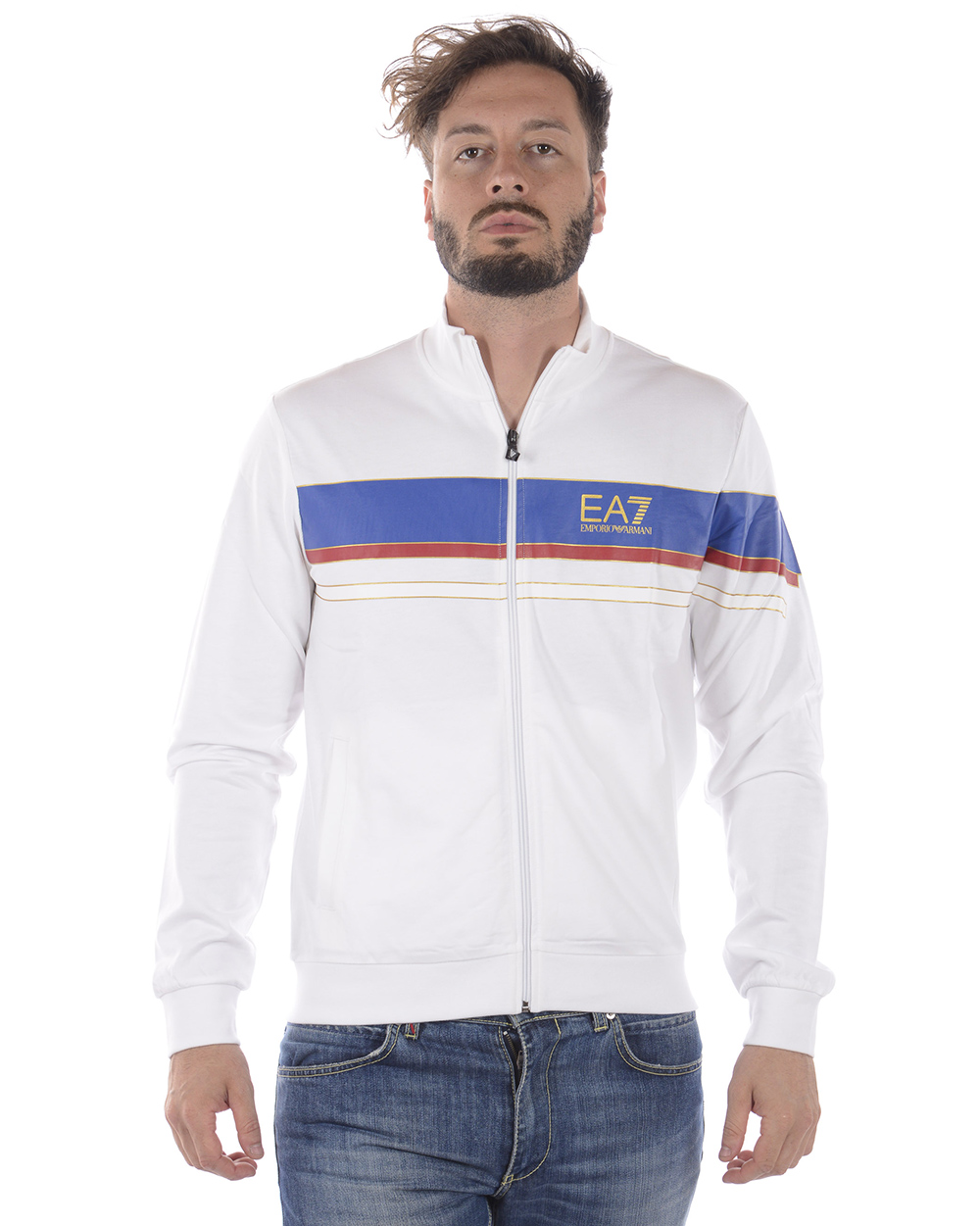 white ea7 hoodie