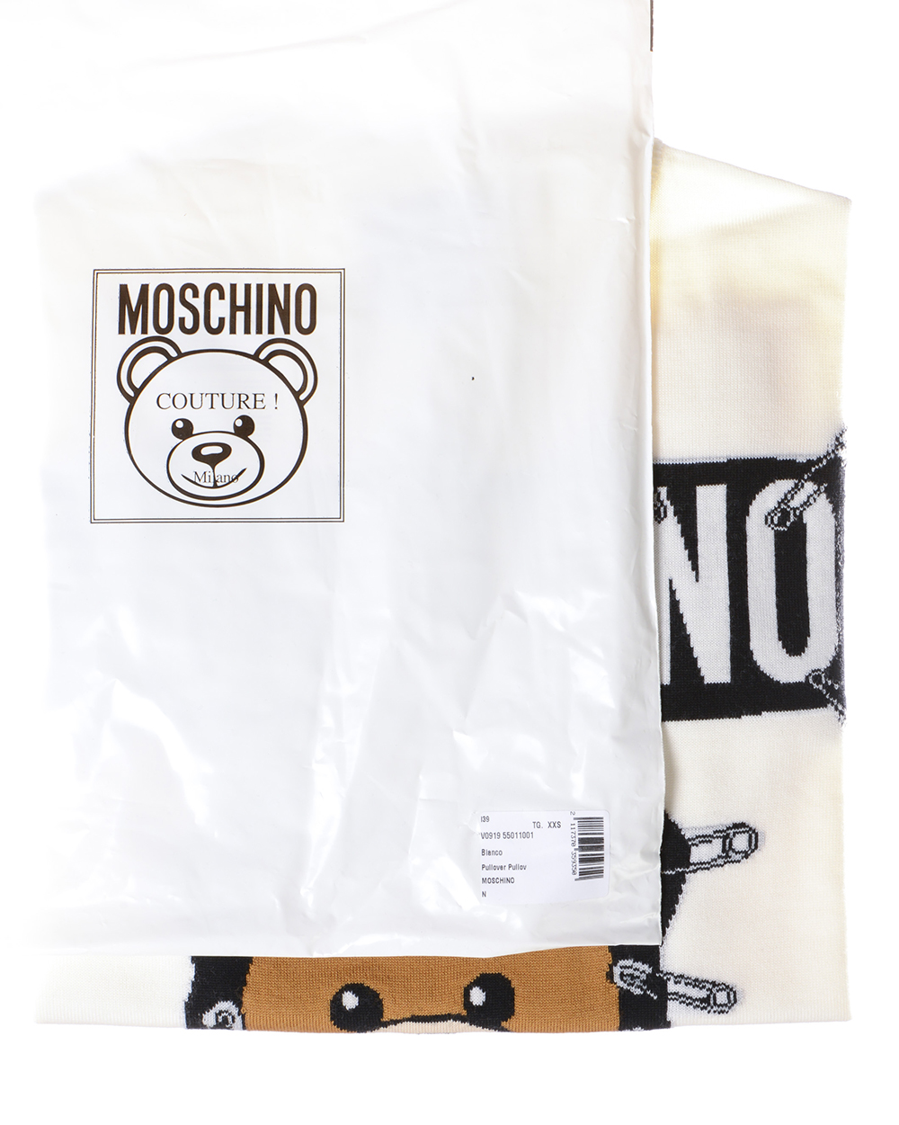 【送料&関税込】Moschino Wool Pullover Teddy Bear cotton and wool sweater in blue - Moschino Kids