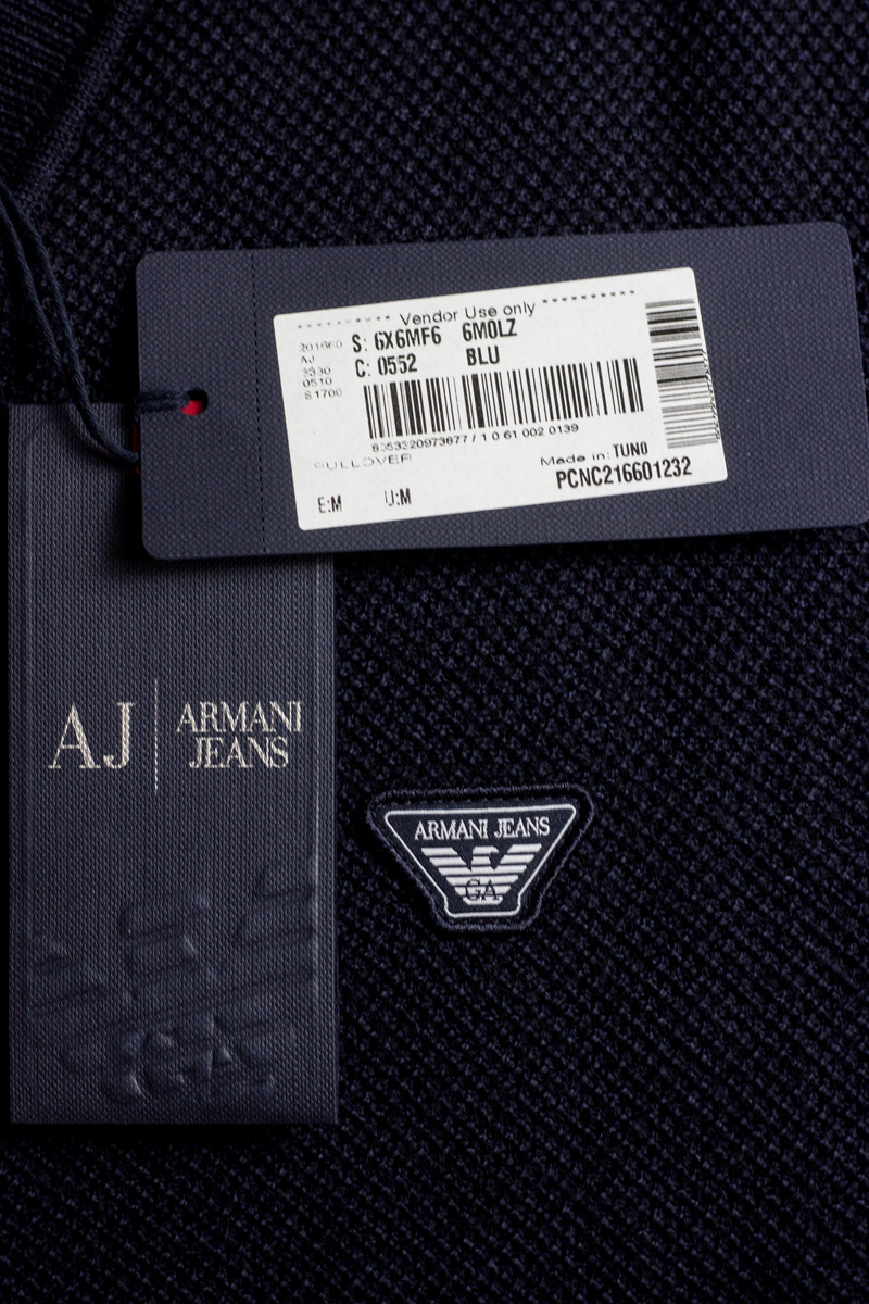Armani Jeans AJ Sweater Pullover Wool Man Blue 6X6MF66M0LZ