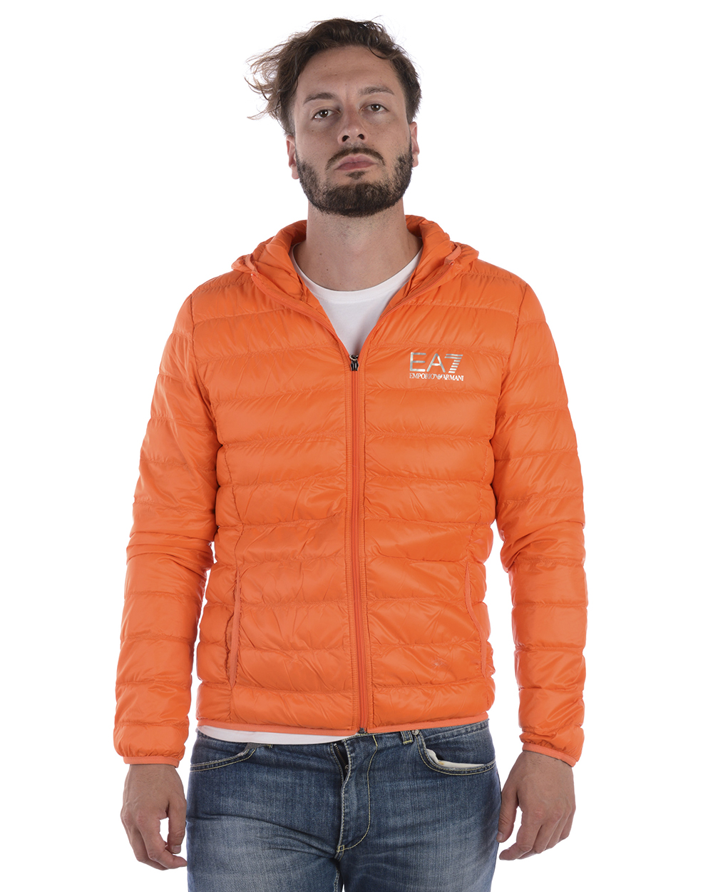 orange ea7 jacket