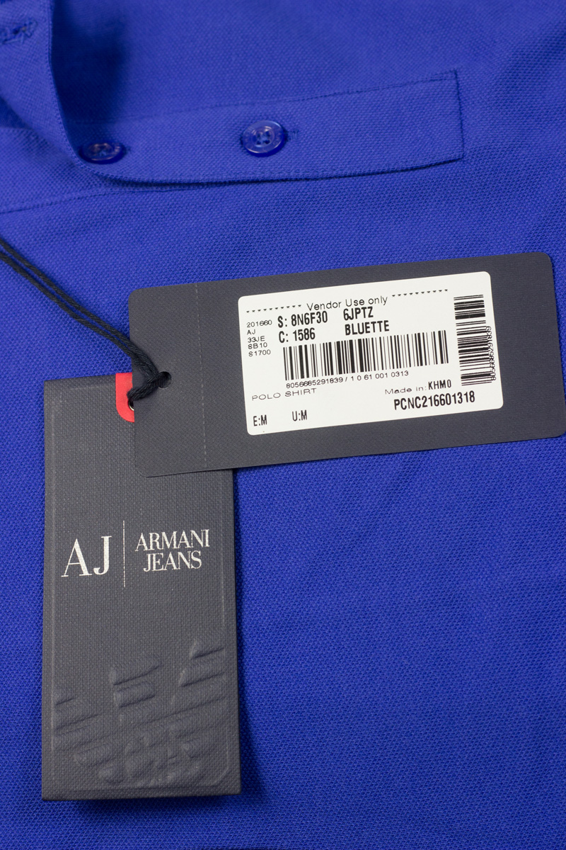 Armani Jeans AJ Polo Shirt Cotton Man Blue 8N6F306JPTZ 1586