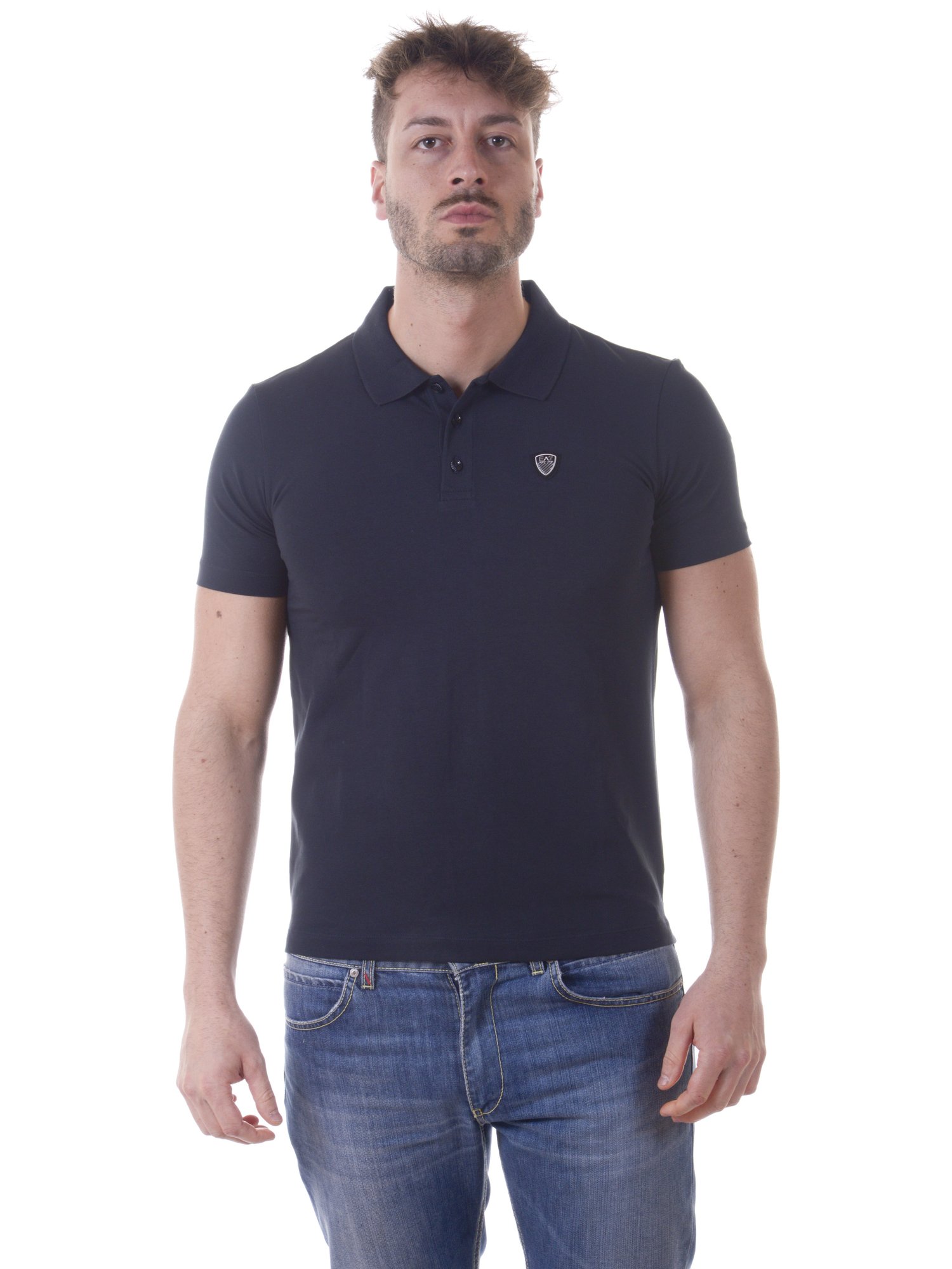 Emporio Armani EA7 Polo Shirt Cotton Man Blue 3YPF93PJ20Z 1578 Sz