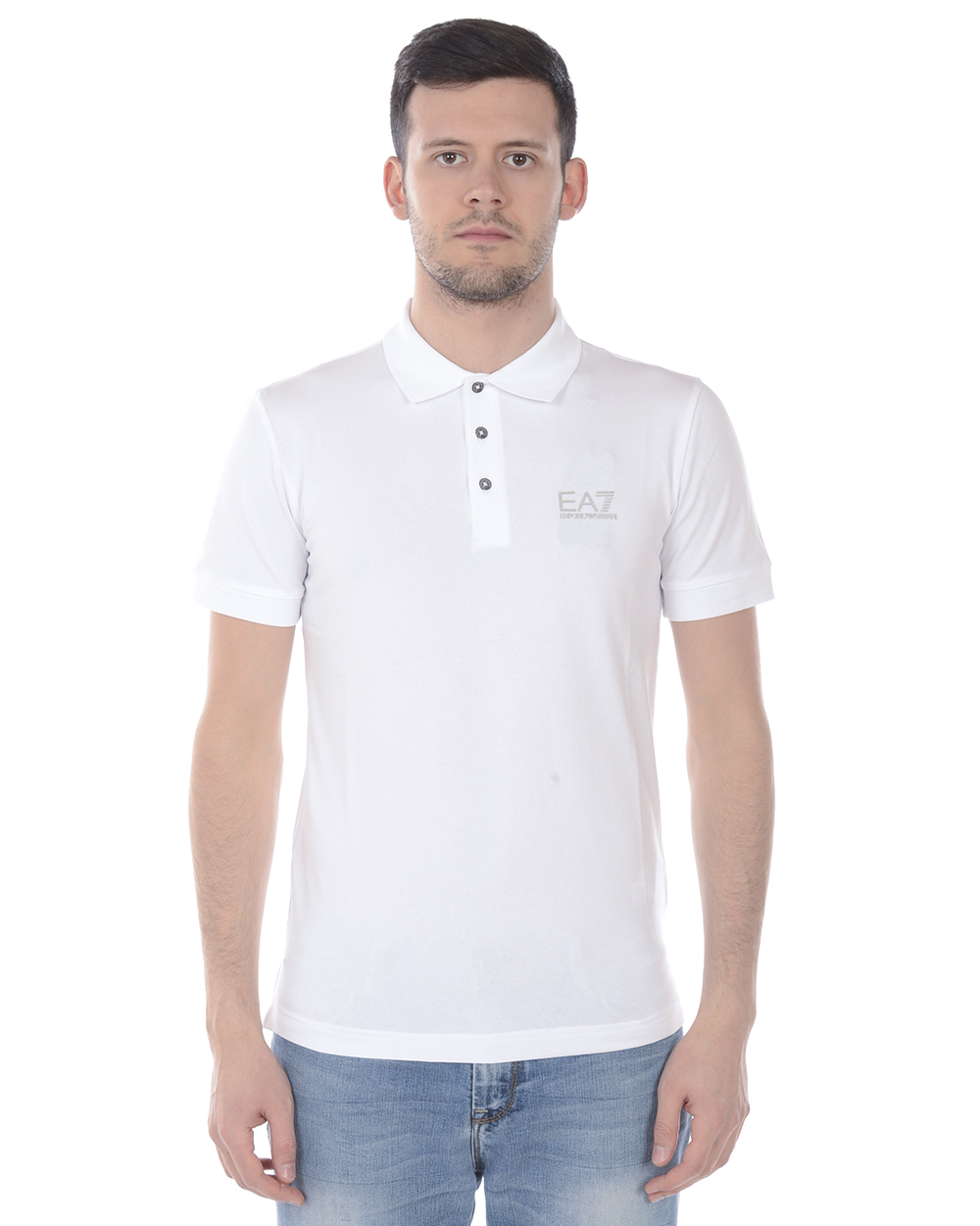 Emporio Armani Ea7 Polo Shirt Cotton Man White 8NPF04 PJM5Z
