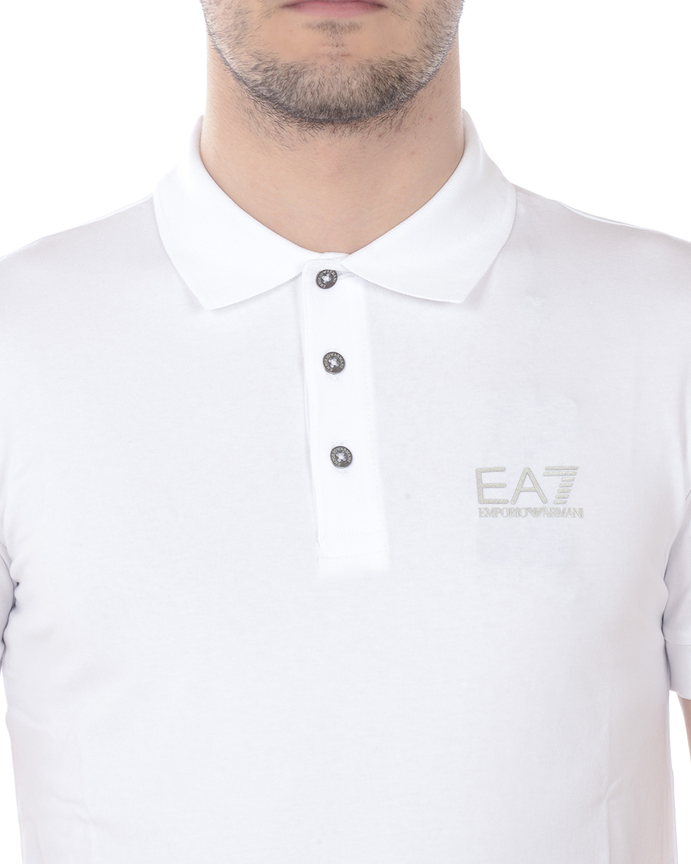 Emporio Armani Ea7 Polo Shirt Cotton Man White 8NPF04 PJM5Z