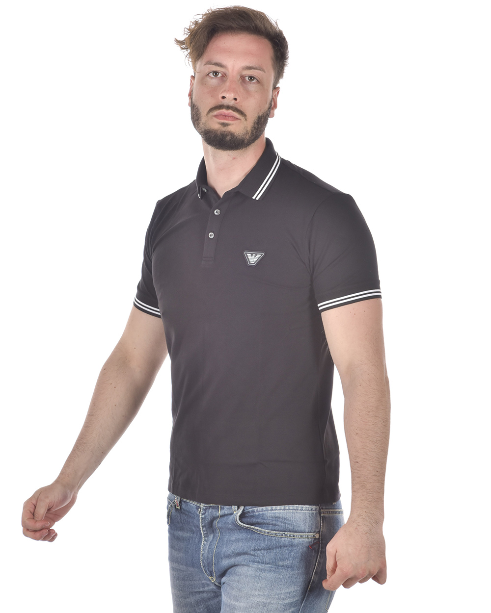 Emporio Armani Polo Shirt Cotton Man Black 3Z1F681JPTZ 999 Sz S