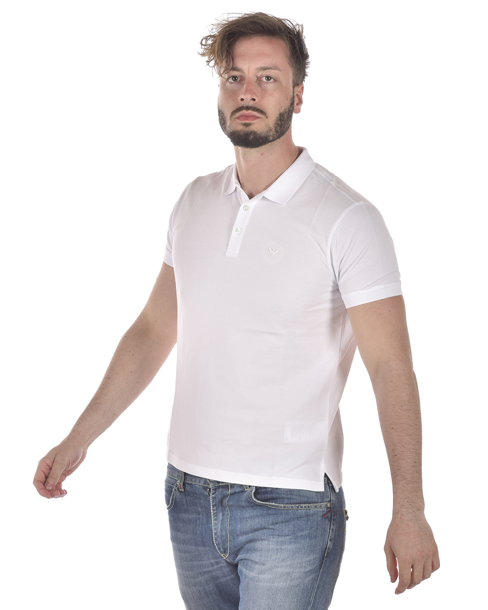 Emporio Armani Polo Shirt Cotton Man White 8N1F121J0SZ 100