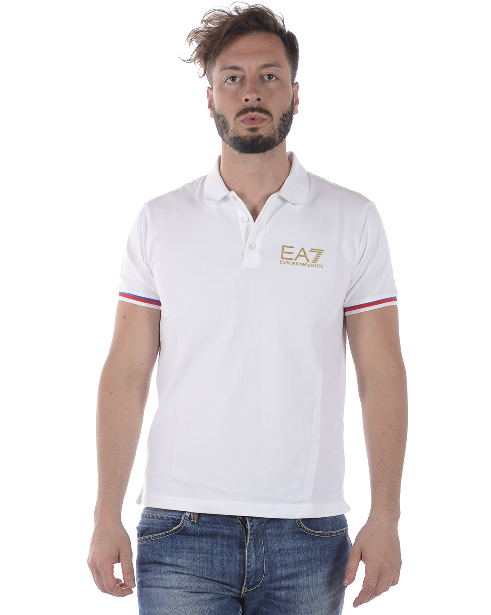 Emporio Armani EA7 Polo Shirt Man White 3ZPFA3PJ04Z 1100 Sz