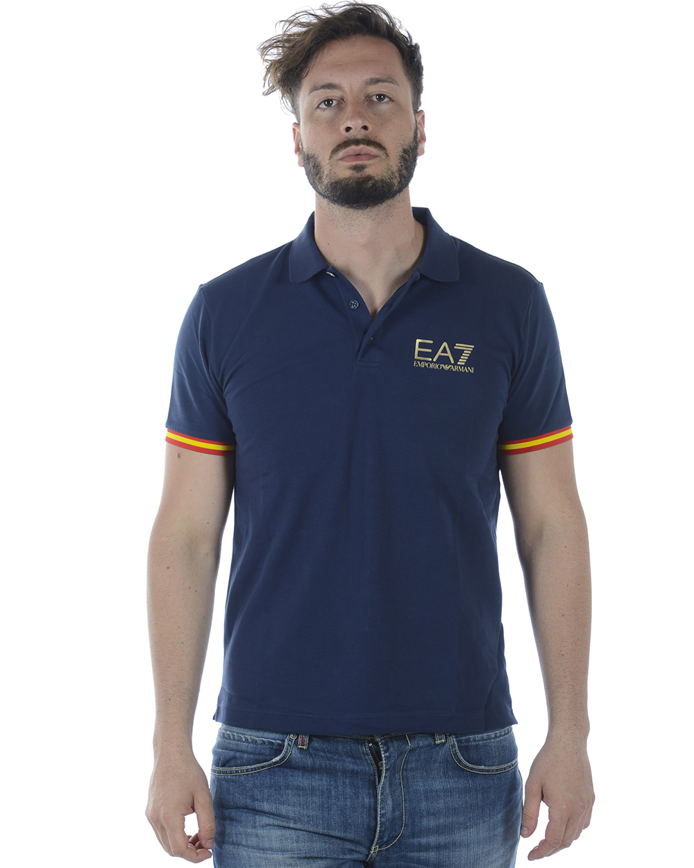 ＮＥＷ Emporio Armani 3KTV65-TJ3PZ-1554 Emporio Armani EA7 Polo Shirt Cotton Man Blue 3ZPF52PJ04Z