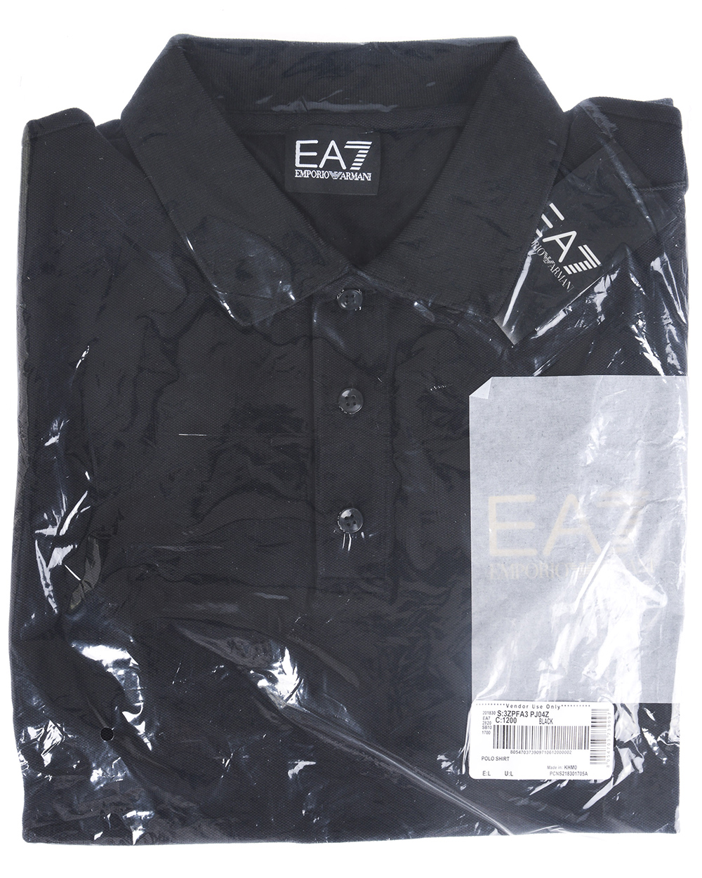 Emporio Armani EA7 Polo Shirt Cotton Man Black 3ZPFA3PJ04Z