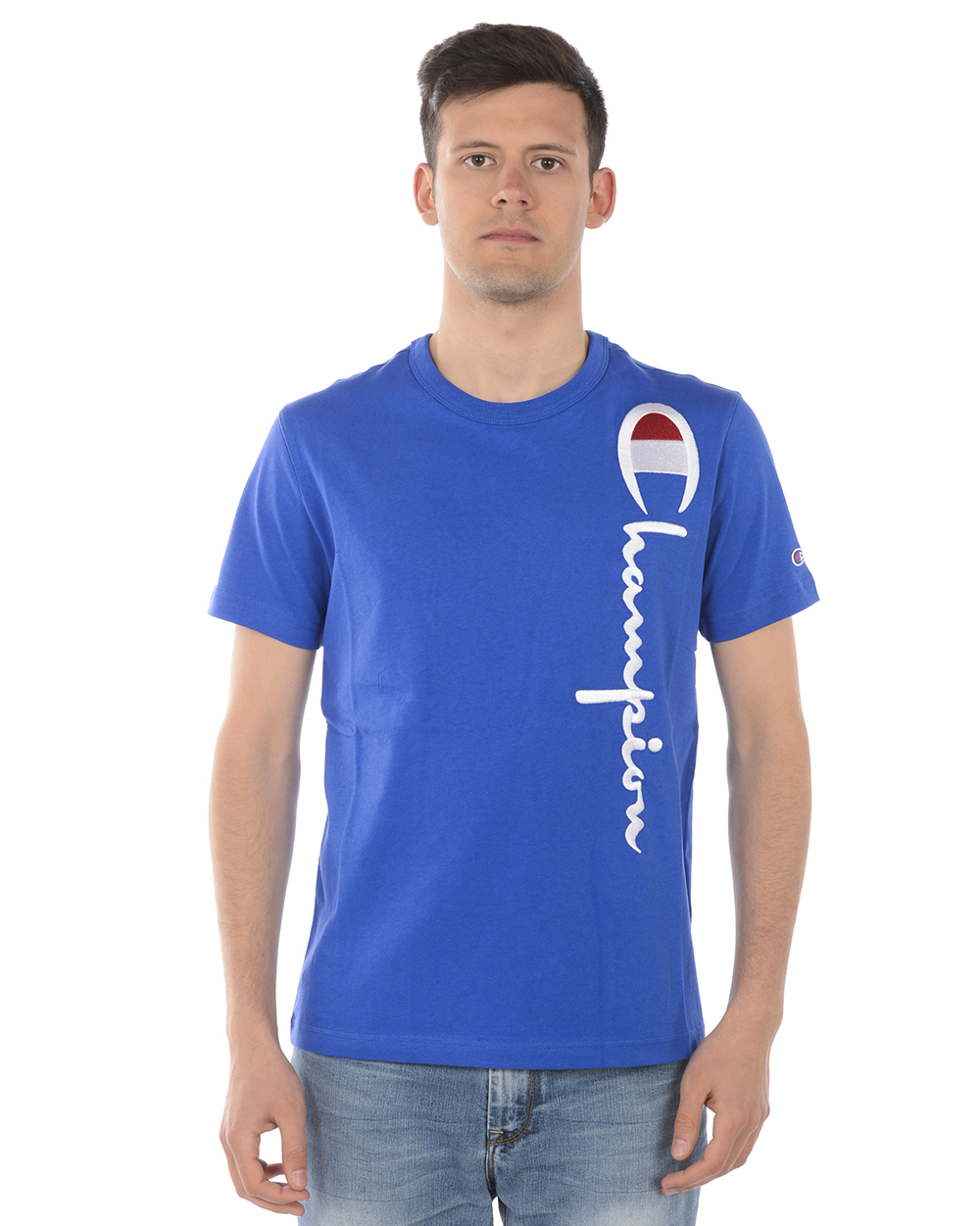 T-SHIRT CHAMPION MEN Tg. L 212975 BS008 BLU | eBay