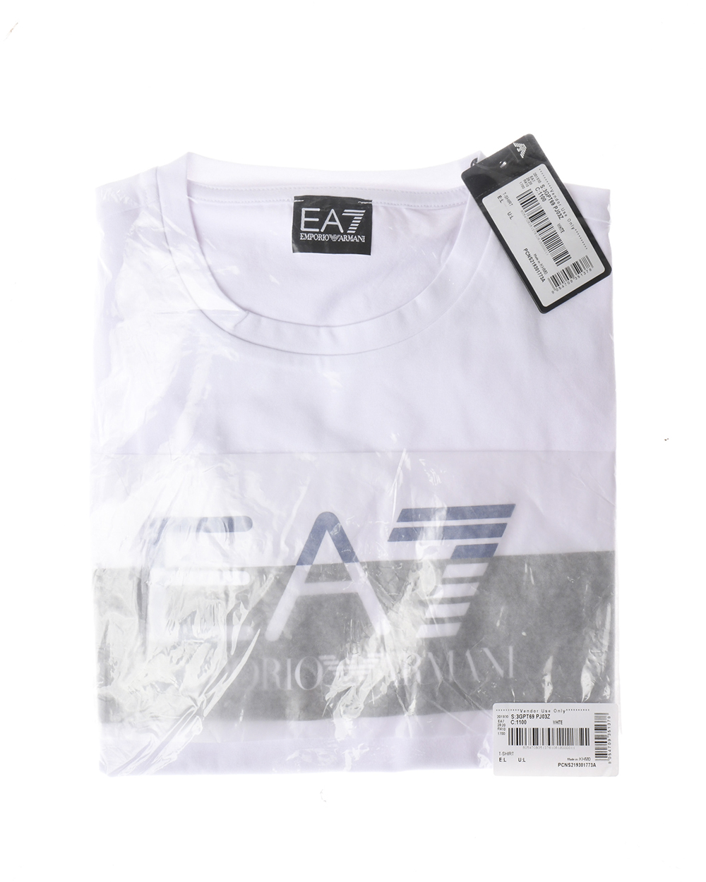 Emporio Armani Ea7 T-Shirt Man White 3GPT69 PJ03Z 1100 Sz XL