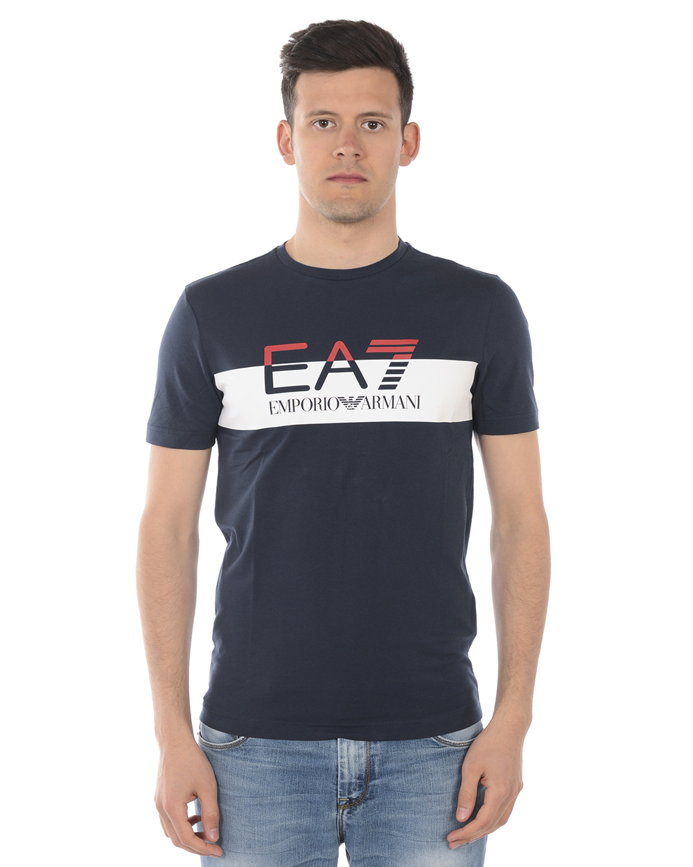 Emporio Armani Ea7 T-Shirt Sweatshirt Man Blue 3GPT69 PJ03Z