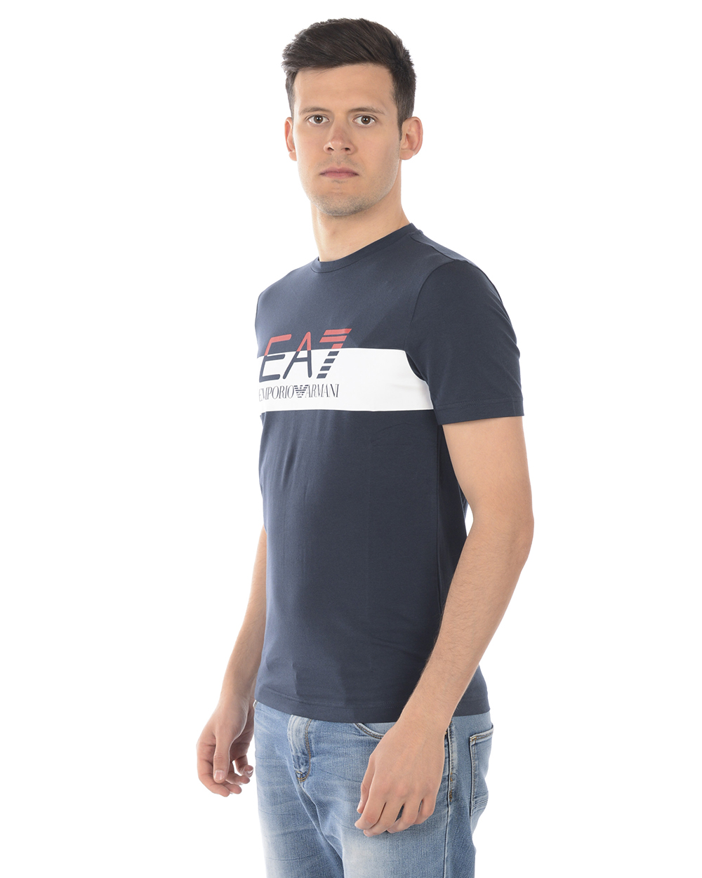 Emporio Armani Ea7 T-Shirt Sweatshirt Man Blue 3GPT69 PJ03Z