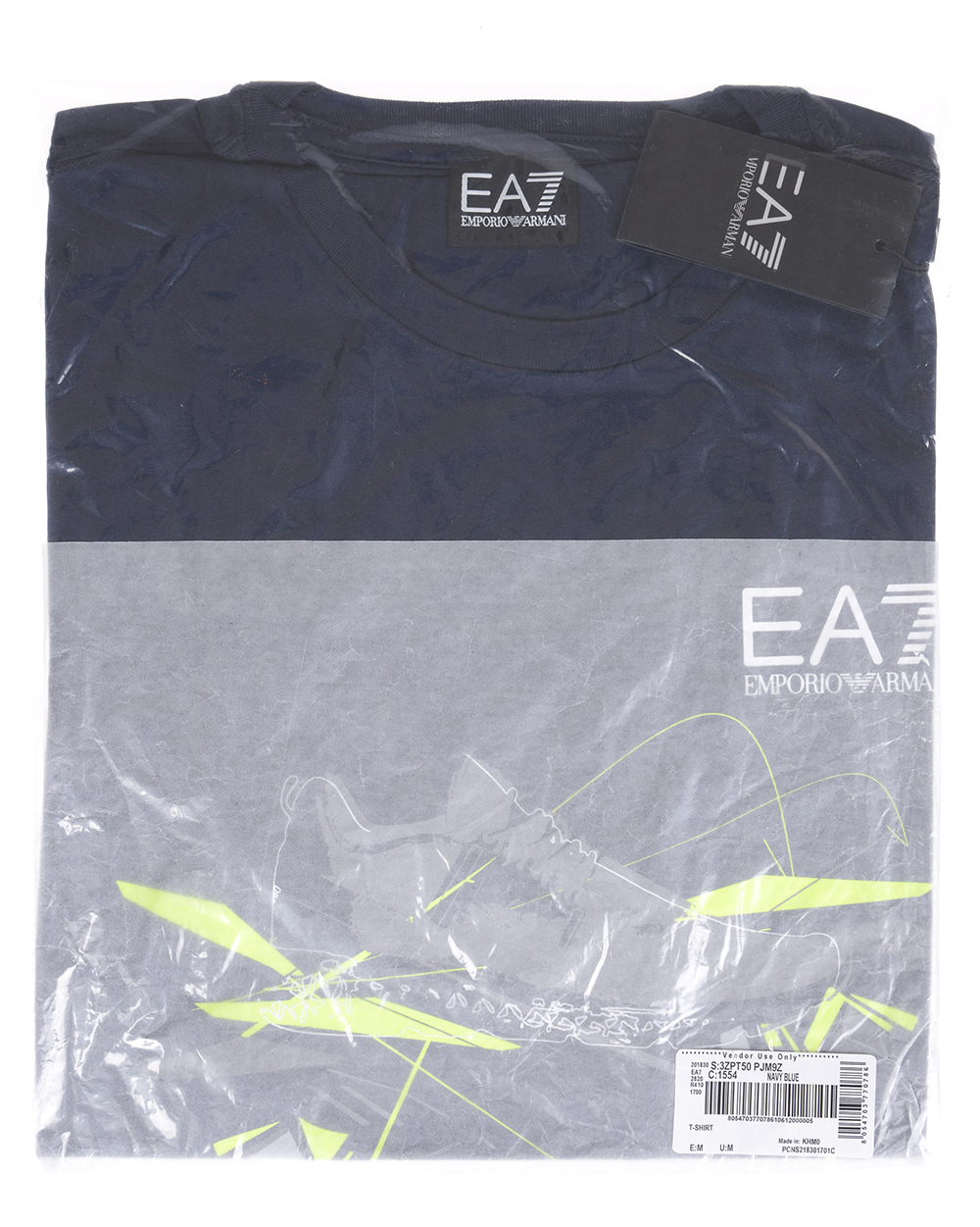 ＮＥＷ Emporio Armani 3KTV65-TJ3PZ-1554 Emporio Armani EA7 T-Shirt Sweatshirt Man Blue 3ZPT34PJ20Z