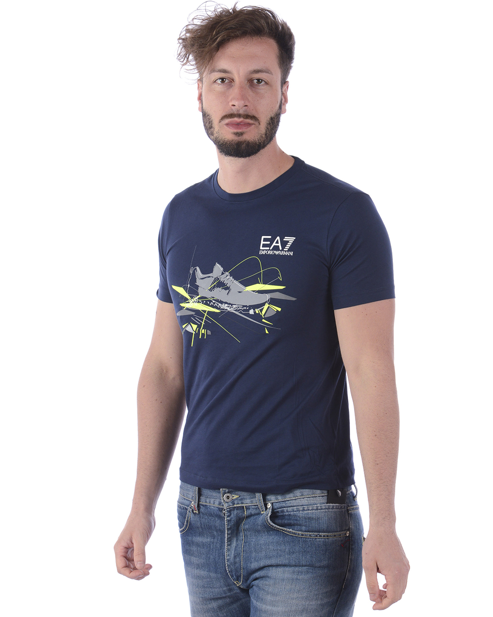 ＮＥＷ Emporio Armani 3KTV65-TJ3PZ-1554 Emporio Armani EA7 Polo Shirt Cotton Man Blue 3ZPF52PJ04Z