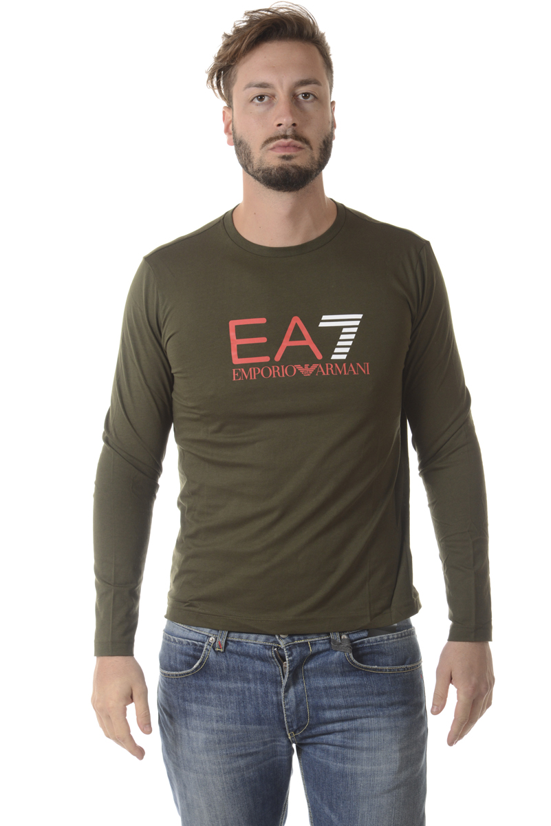 Tシャツ・カットソー EMPORIO ARMANI Men T Shirts EM001026 AF13669M9058 Green Emporio Armani EA7 T-Shirt Sweatshirt Man Green 6YPTC1PJH7Z