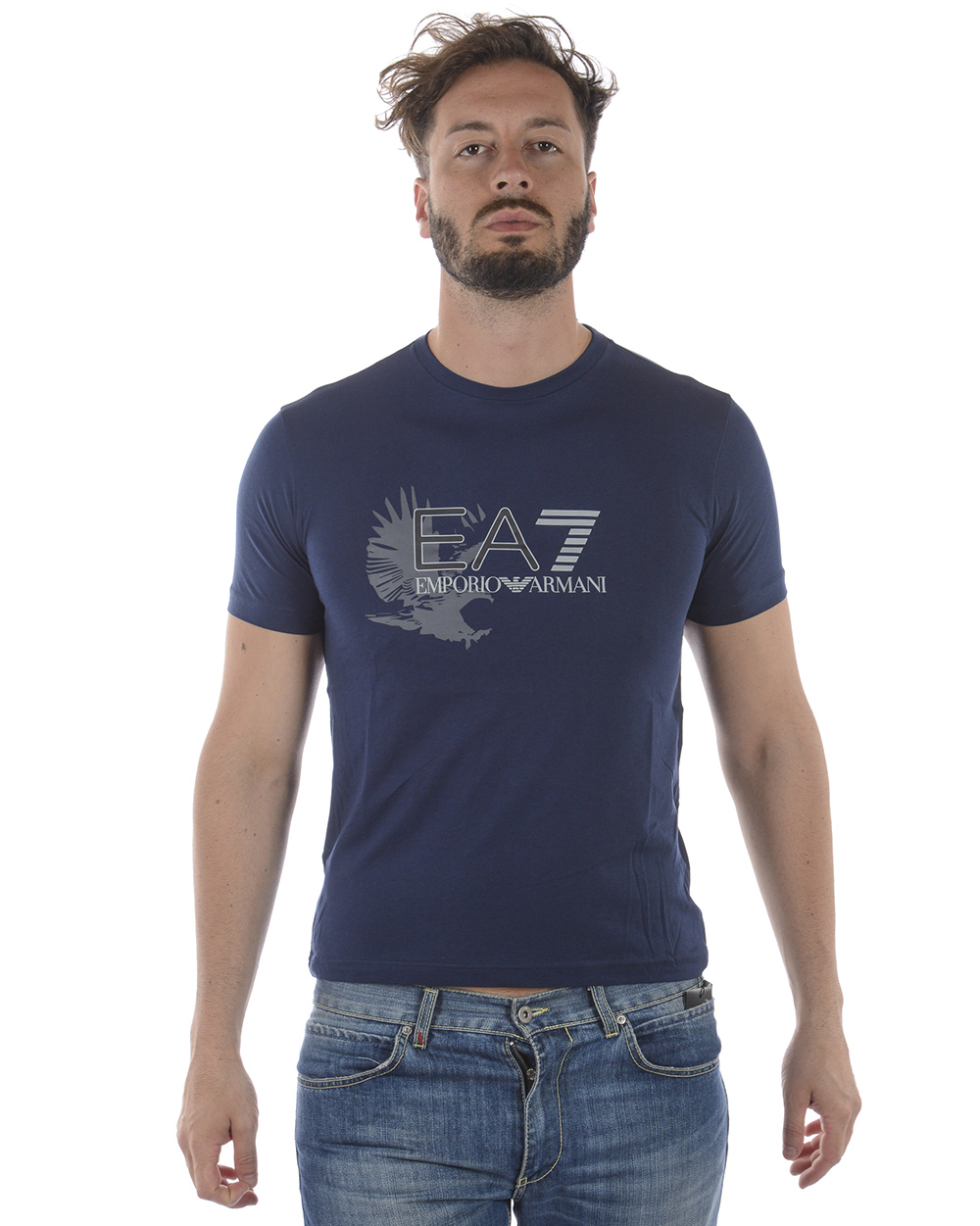 Emporio Armani EA7 T-Shirt Sweatshirt Man Blue 3ZPT46PJM9Z